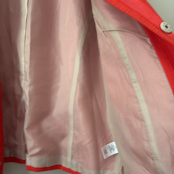 New Coldwater Creek Shell Embellished Jacket Orange Hopsack Snap Front Size 12 - Picture 12 of 15